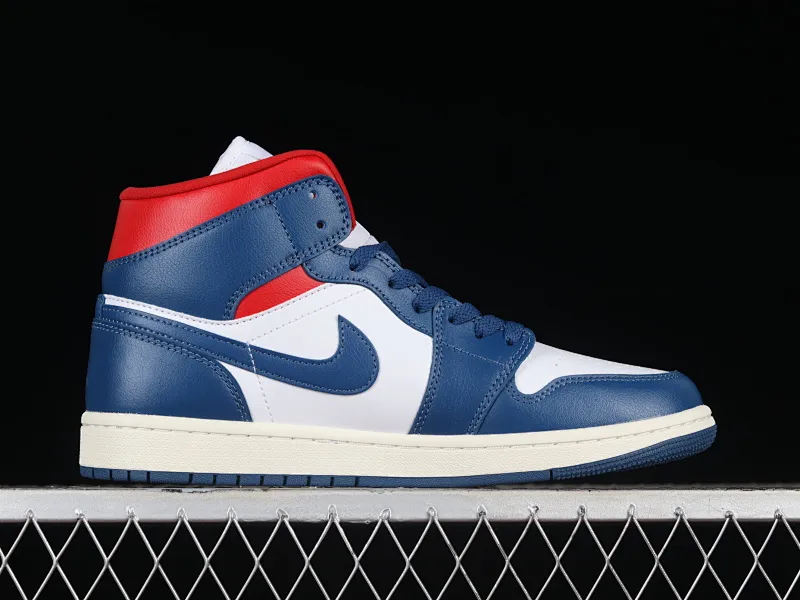 All categories Air Jordan Jordan series basketball shoes Air Jordan 1 Mid G version pure original Air Jordan 1 Mid "French Blue" AJ1 Joe 1 red and blue stitching French flag mid-top basketball shoes BQ6472-146